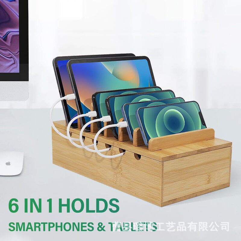 Cross-border e-commerce for a variety of mobile phones and tablets storage bracket wooden finishing box wholesale