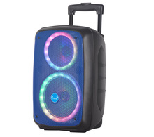 创音宁大工厂现货供应外贸全英文户外8寸拉杆音箱RGB LED light