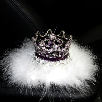 Perfplant seat Car Ornaments Girls Gifts Car - purple-perfume-holder-feather-cushion