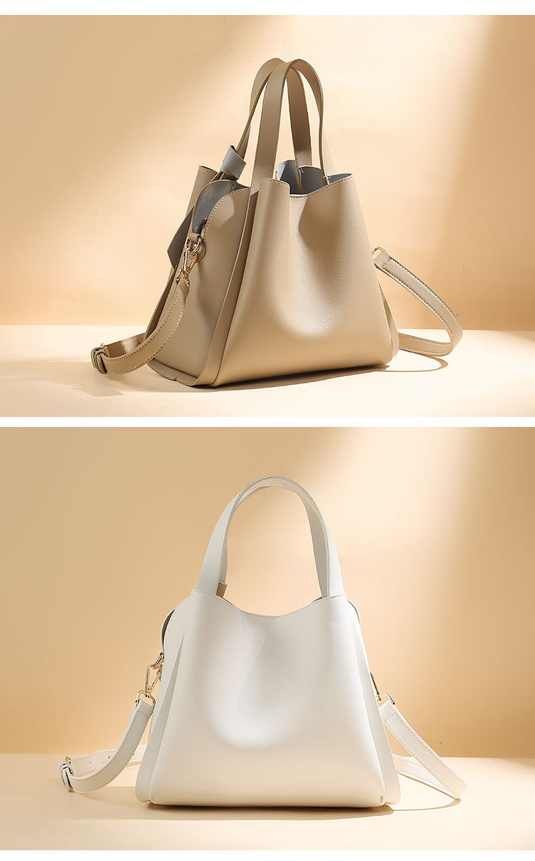 Women's Medium Pu Leather Solid Color Classic Style Magnetic Buckle Bucket Bag display picture 16