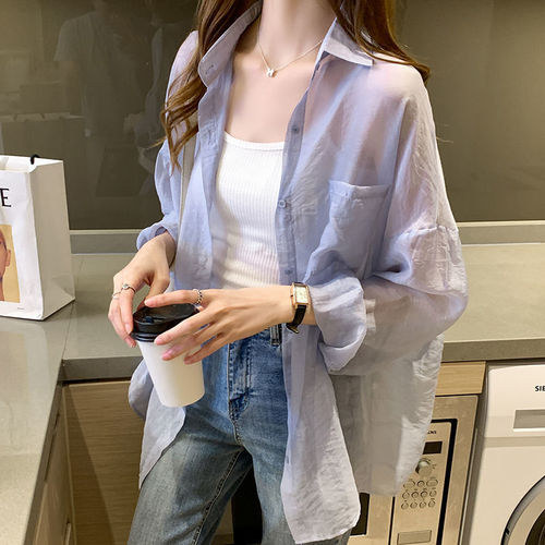 Summer Sun-Dried 2025 New Fashion Loose Coat Breathable Chiffon Cardigan Versatile Korean Women's Blouse Trendy