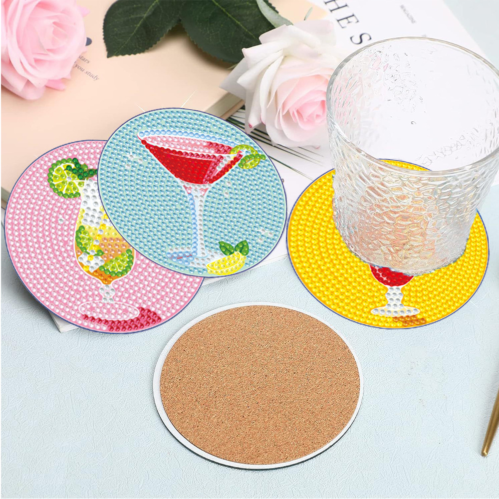 Diamante transfronterizo pintado DIY tazas aislante de calor Amazon frutas tazas de vidrio brillante acrílico hecho a mano