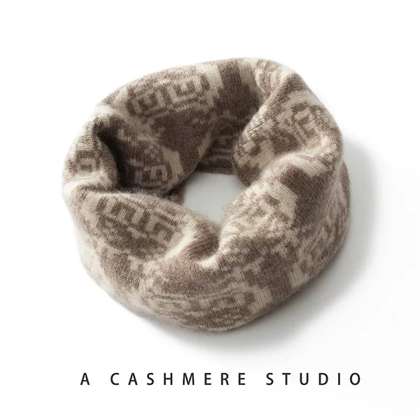 2024 autumn and winter new cashmere collar women's warm neck double flower color fashion cashmere line scarf women