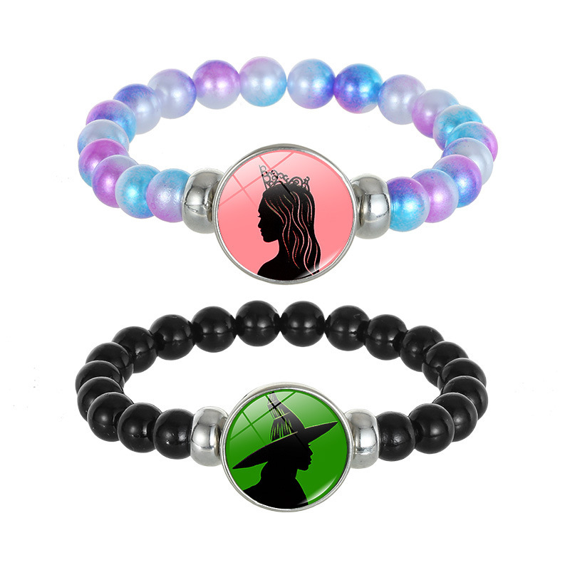 Glinda Elphaba Resin Beaded Bracelet Jewelry Matchinging Accessories Wicked Magic Bad Witch Wholesale