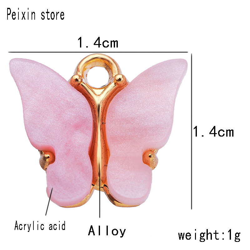 A Pack Of 30 Alloy Acrylic Colorful Butterfly Pendant DIY Jewelry Accessories Earrings Necklace display picture 7