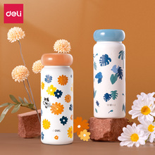 得力LL610S花语星环保温杯旋盖(400mL)(316内胆)(彩盒装)防滑底垫