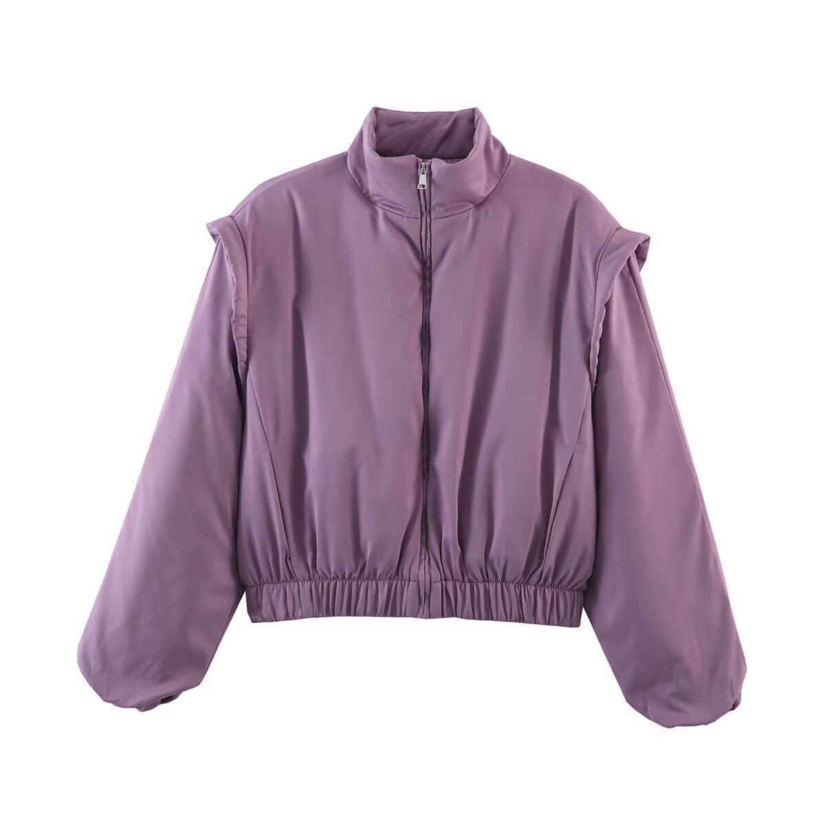 ZA comercio exterior al por mayor estilo europeo y americano moda francesa de mujer temperamento casual 5 colores hombro perfilado abrigo de algodón image 2