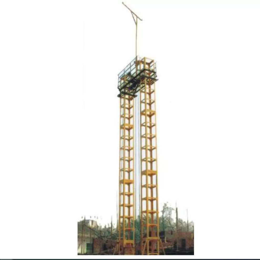 SSE150B施工升降机双柱单篮建筑工地使用机械升降平台提升货高效