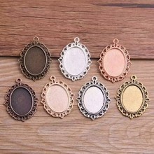 8色 DIY合金饰品配件 时光宝石底托 合金珠宝配饰 内入25*18mm