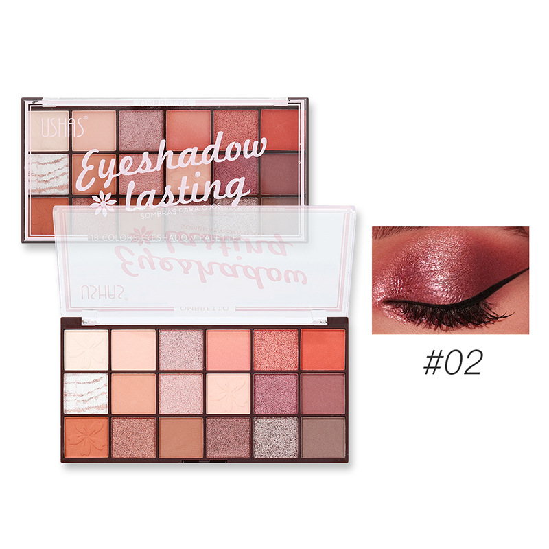 USHAS transfronterizo shimmer paleta de sombras de ojos brillante delineador de ojos bandeja de sombras de ojos de gran color perla brillante UF001