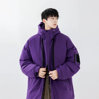 羽绒服男中长款秋冬季连帽2024年新款时尚潮流休闲宽松保暖外套男