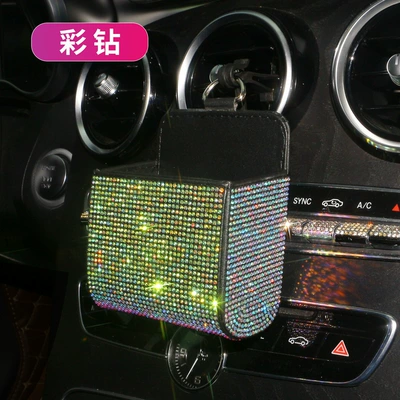 Car Diamond-Encrusted Document Storage Car storage bag/box - full-diamond-storage-bag-colored-diamonds