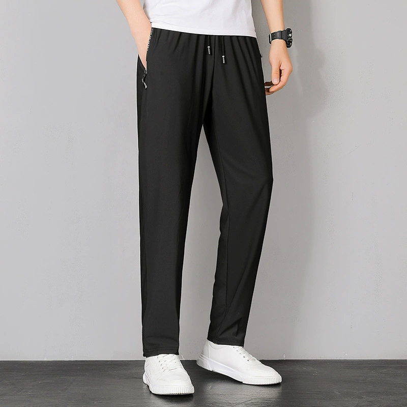 Мужские летние шелковые дышащие тонкие спортивные быстросохнущие trousers для отдыха