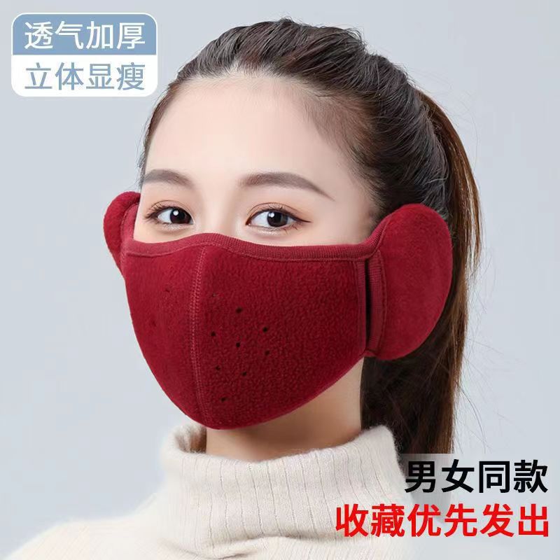 2023 cartílago 3D máscara térmica femenina invierno de alto aspecto lavable con forro polar máscara a prueba de frío Masculino
