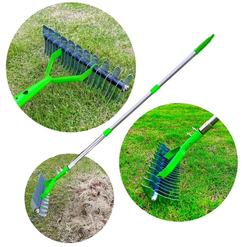 Garden Cross-border New Lawn Hay Rake Gardening Manual Dead Grass Rake Tool Garden Soil Loosening Device Soil Rake