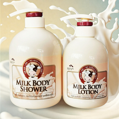 韩国进口正品所望牛奶沐浴露身体乳清洁保湿男女通用沐浴乳750ml