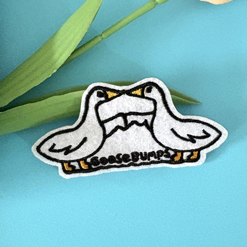 新款趣味可爱加油鸭子布贴刺绣贴电脑绣花补丁贴衣服装饰贴可烫款