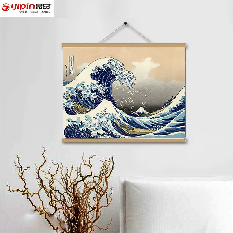 Японский фон настенный гобелен ukiyo-e метр коробка покрытие ткань Юго-Восточная Азия стиль B & B твердая древесина прокрутка висит картина