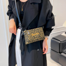 2025复古豹纹单肩布包大容量托特包小众时尚包大学生腋下包包女包