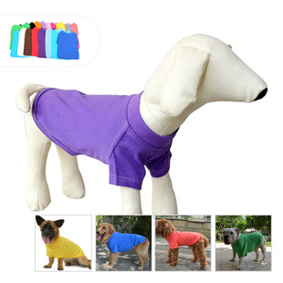 Factory wholesale pet T-shirt puppy T-shirt big dog T-shirt monochrome cotton dog T-shirt
