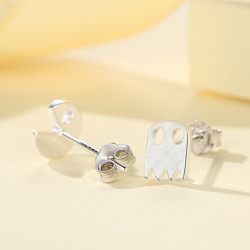 Plata esterlina s925 pendientes de plata cepillada mori pendientes asimétricos hembra dulce estilo fresco pendientes moda pendientes personalizados