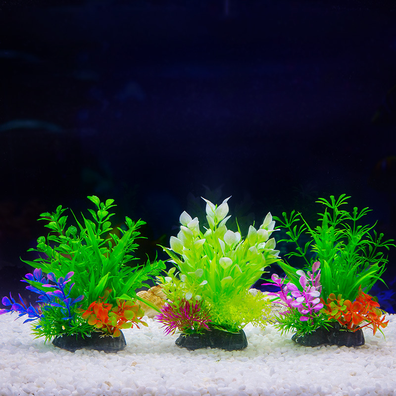 Fabricante de fuente de pajar de simulación Decoración de micro paisaje Decoración Agua falsa Hierba Pecera Paisajismo Flor de plástico Acuario