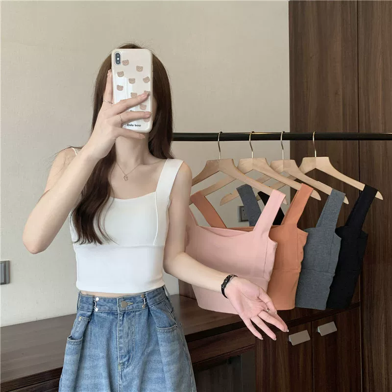 Короткая камзол Pure Desire, Женская внутренняя одежда, летняя одежда 2024, Корейская накладка на груди на шнуровке, верхняя одежда, вязаная Красивая спина, топ без рукавов