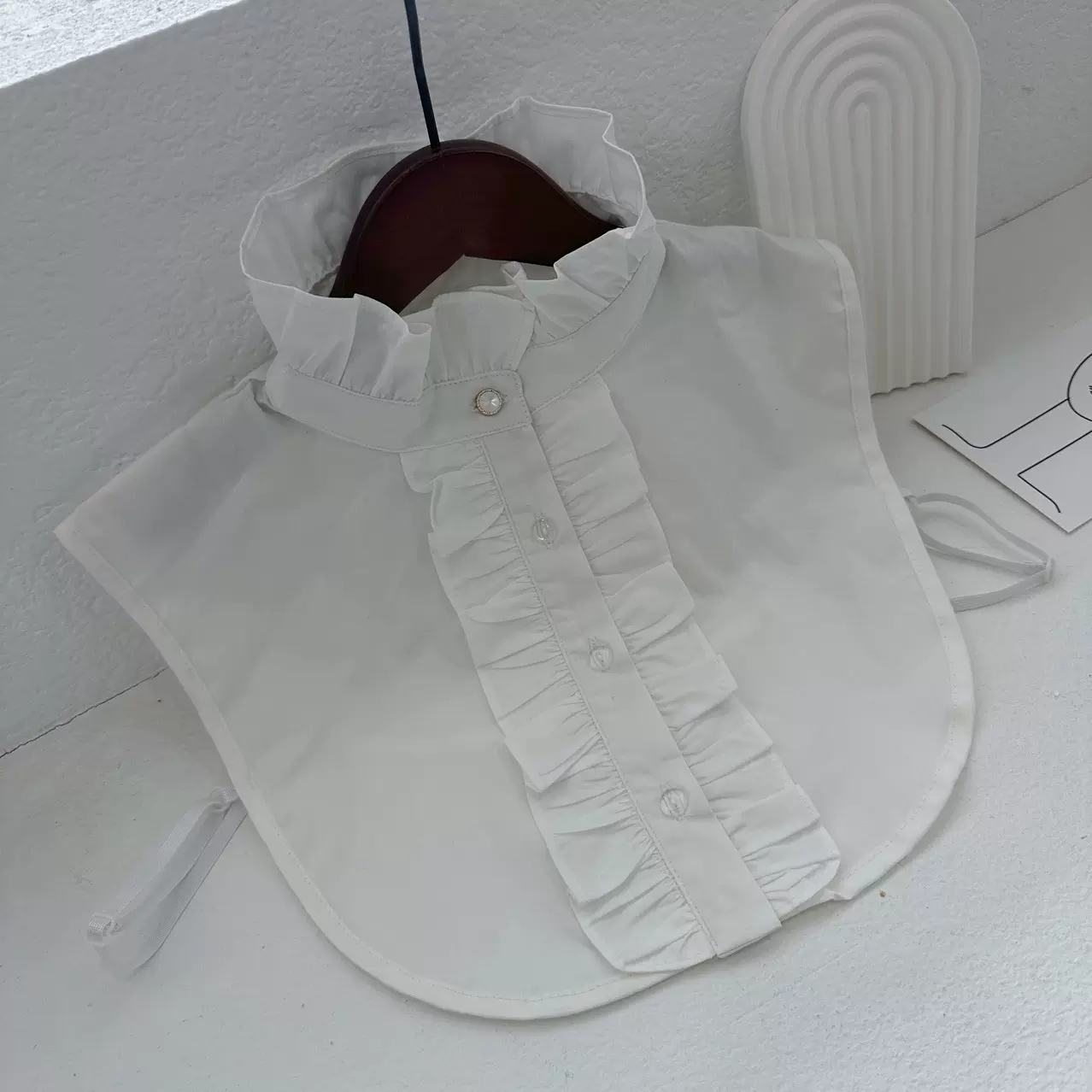 小雪之屋秋冬百褶假领子女百搭配毛衣服内搭立领衬衫领装饰假衣领