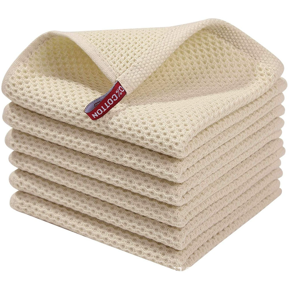 Cotton honeycomb water absorption and thickened rags, kitchen cleaning dishes, towels Baishi cloth square towel, pineapple grid