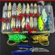 Fishing Lures Kit Mixed Including Minnow Popper Crank Baits with Hooks for Saltwater Freshwater Trout Bass Salmon Fishing