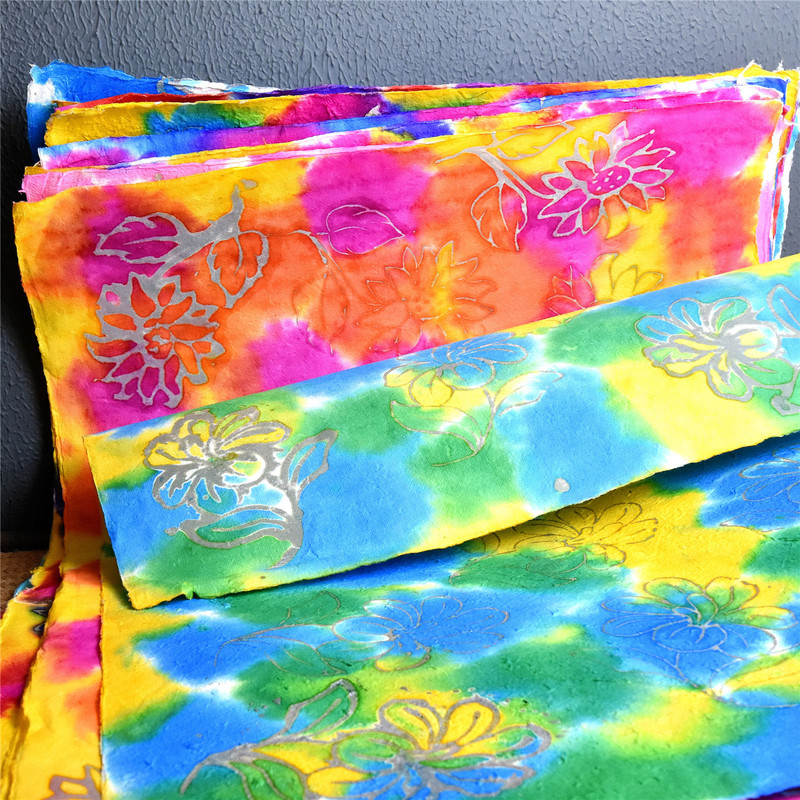 Thai Handmade Paper, Bark Paper, Traditional Papermaking, Handmade Notebook, Bag, Lampshade, DIY Paper, Embossed Dongba Paper