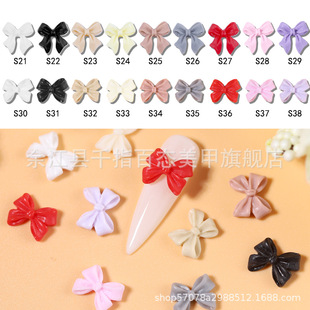 Nail Art Bow Jewelry Stereo Simple Fairy Frosted Cyber Celebrity Girl Heart Bow Nail Decoration