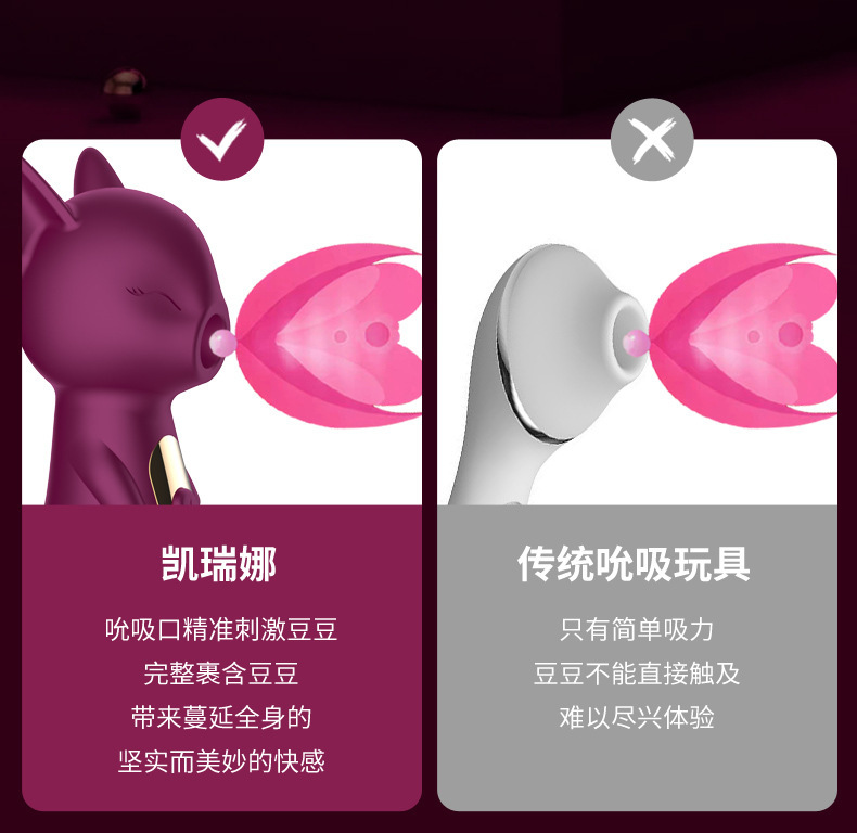 Kerina Fox Cute Pet Suck Massager Wearable Egg with 10 Vibration and Suction Modes — detail image 6
