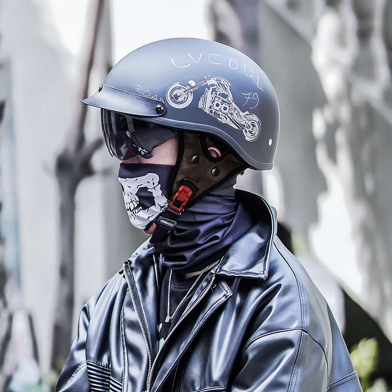 Casco retro de media cara con certificación 3C, casco de motocicleta con visera, casco de seguridad para vehículos eléctricos, casco de motocicleta, exportación de fábrica, DOT