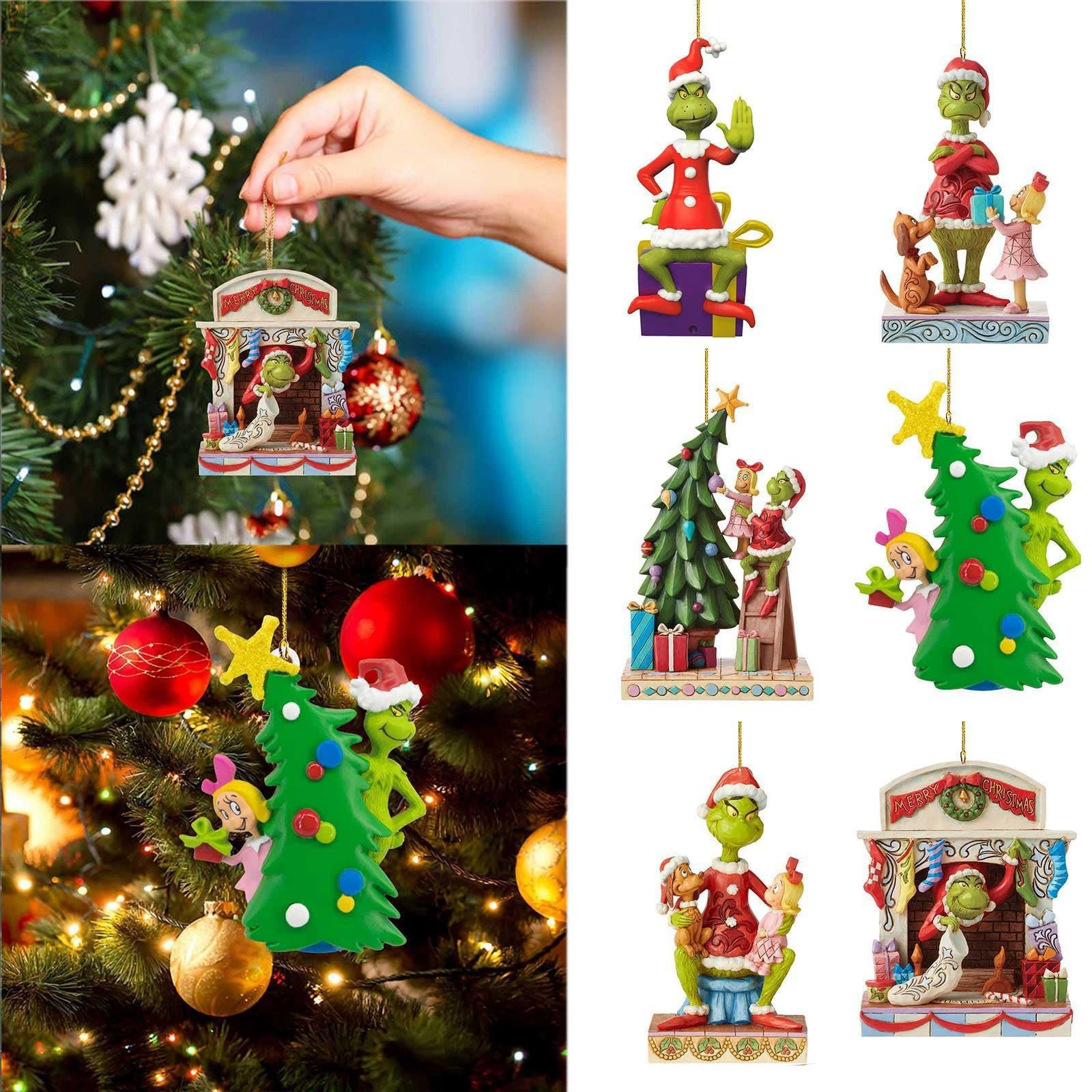 Трансграничные рождественские забавные украшения Гринч висячие украшения Рождество акрилская елка подвеска