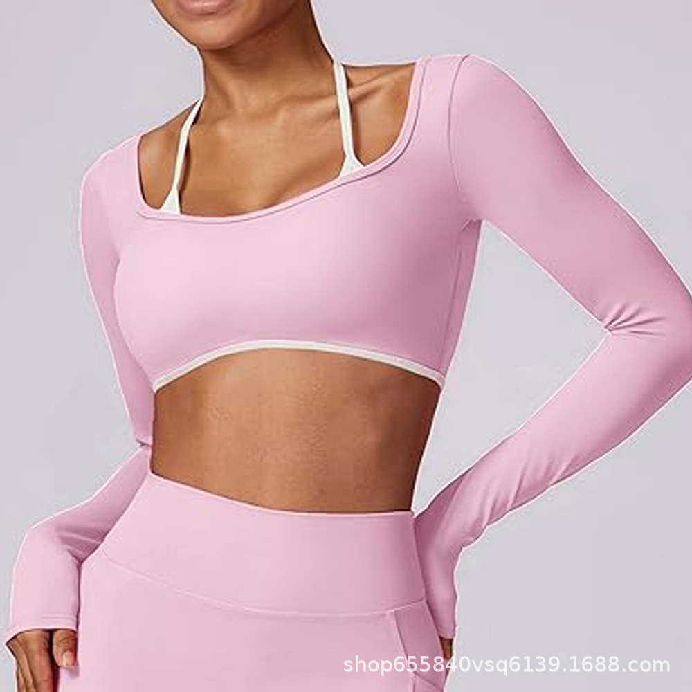 Desnudo delgado seco rápido ropa de yoga de espalda camiseta deportiva de manga larga camiseta de ejercicio de manga larga image 4