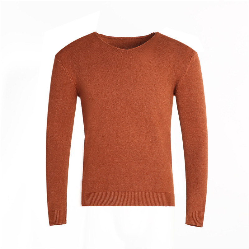 El Comercio exterior al por mayor de los hombres prendas de punto de la juventud coreana delgada de color sólido suéter simple suéter casual de manga larga suéter