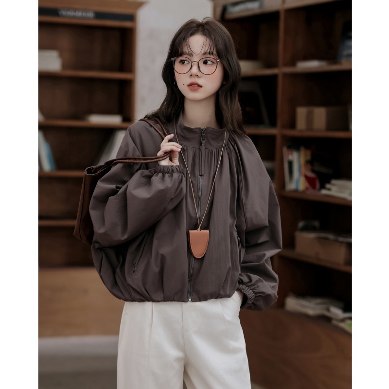 2025秋季新款ins潮流炸街机车服拉链小个子立领冲锋衣夹克外套女|undefined