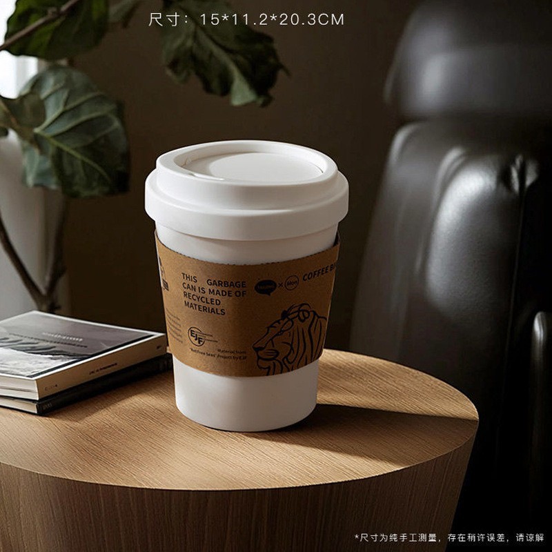 Gran tamaño de sala de estar doméstica astronauta basura de gran capacidad con cubierta dentro y fuera de doble cubo basura con cubierta