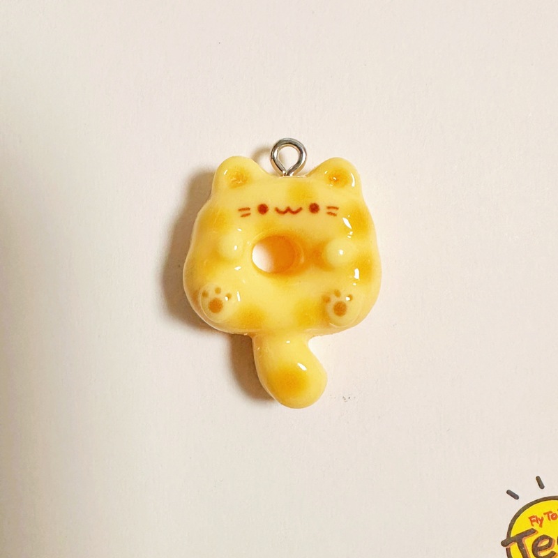 猫咪甜甜圈树脂吊坠diy首饰项链手链耳坠挂件钥匙扣创意礼品配件|undefined