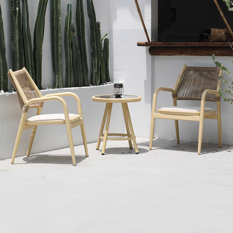 陽台桌椅小茶几藤椅三件套休閒組合露台戶外騰椅子室外耐淋曬桌椅