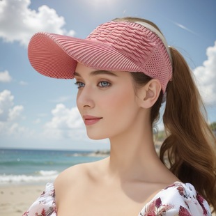 New Fish Scale Empty Top Net Celebrant Summer Sun Hat Korean Knitted Baseball Cap Outdoor Sports Sun Hat