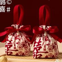 2026新款结婚喜糖袋手提绒布袋婚礼伴手礼感免折叠糖果袋