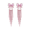 Earrings, accessory with tassels, light luxury style, diamond encrusted, internet celebrity