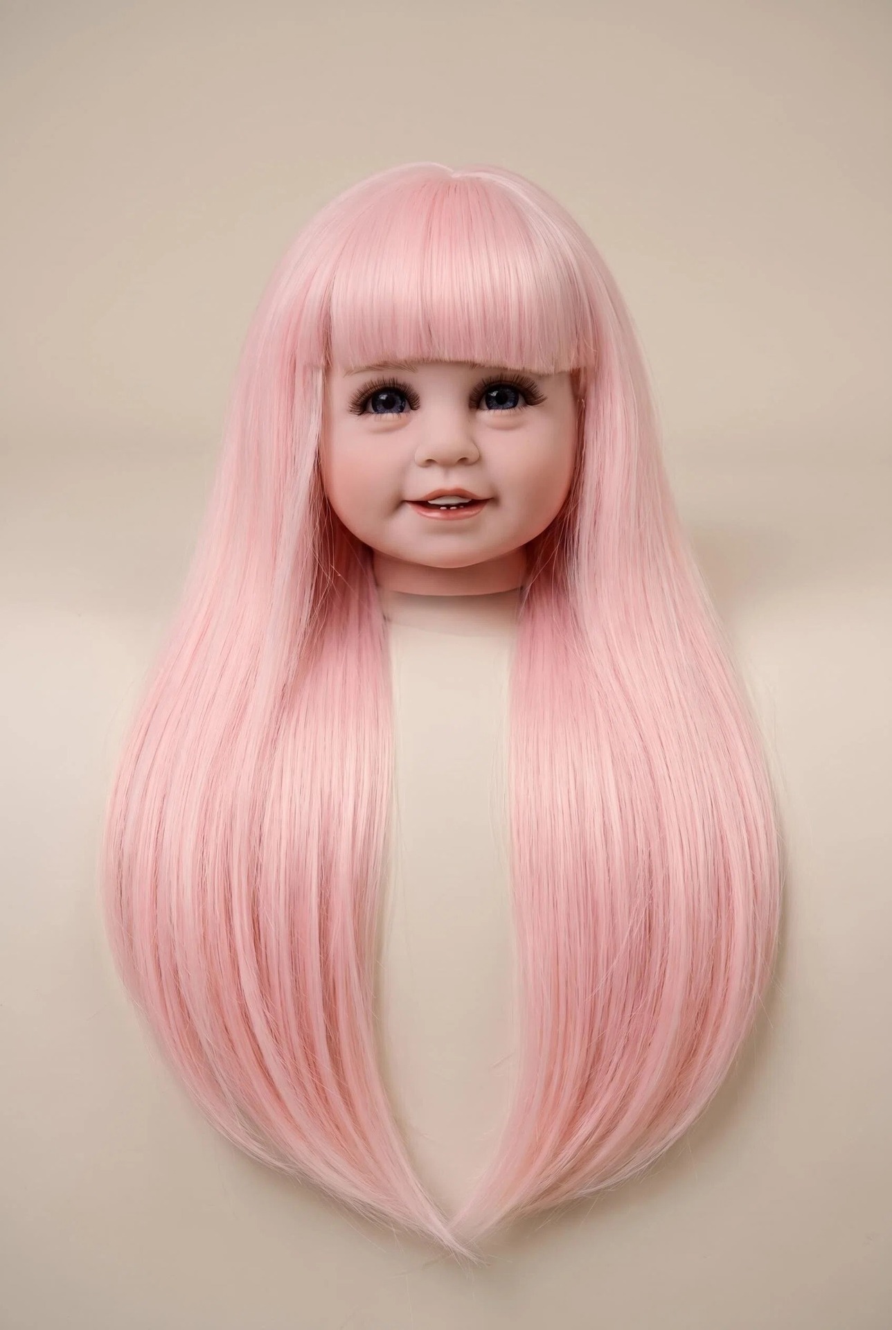 Cuatro dientes y seis dientes accesorios DIY muñeca peluca cubierta de seda de alta temperatura de color alrededor de 42 cm sólo venta cubierta de peluca