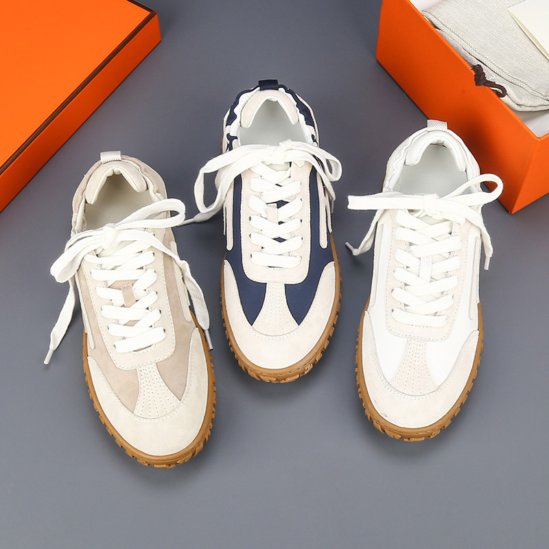 Top Plate 25 New Jet Sneakers Cowhide Deerskin Color Matching Lace-Up Forrest Gump Casual Shoes Women's Retro German Training Shoes Top Plate 25 New Jet Sneakers Cowhide Deerskin Color Matching Lace-Up Forrest Gump Casual Shoes Women's Retro German Training Shoes