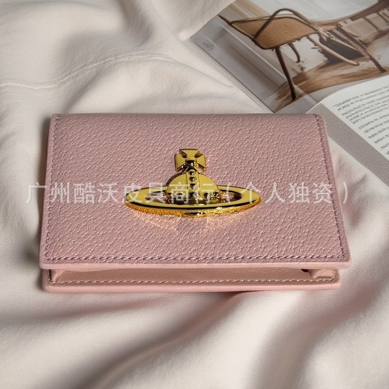 新款西太后卡包钱包土星珠光皮金标logo荔枝纹大简约潮流|undefined