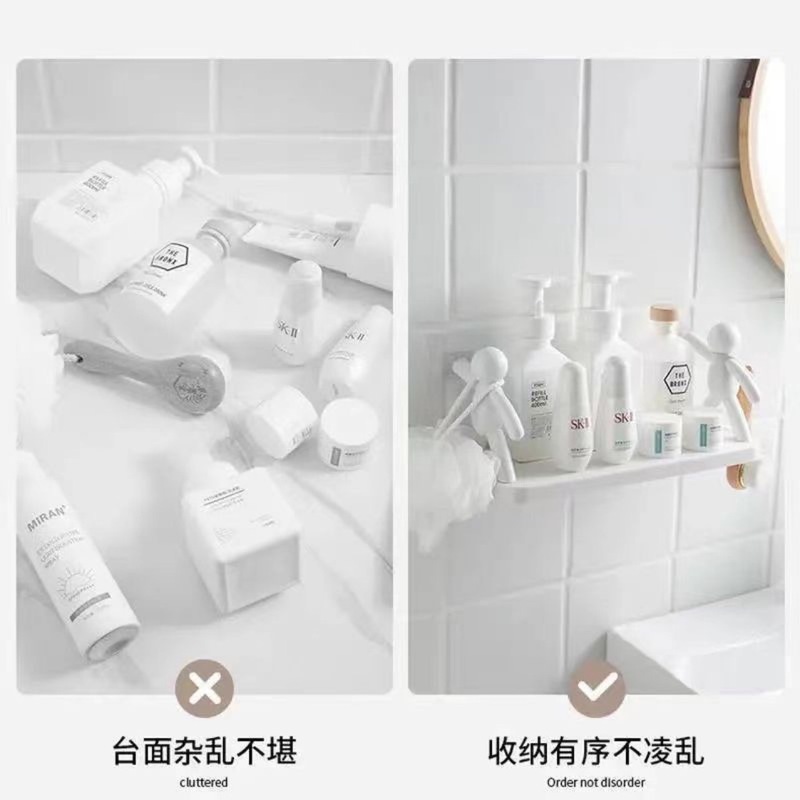 小人棚壁掛け穴なし浴室化粧品収納棚キッチン調味料缶整理棚家庭用収納|undefined