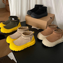 河南桑坡新款冬季一博同款厚底迷你短靴保暖休闲情侣款雪地靴批发