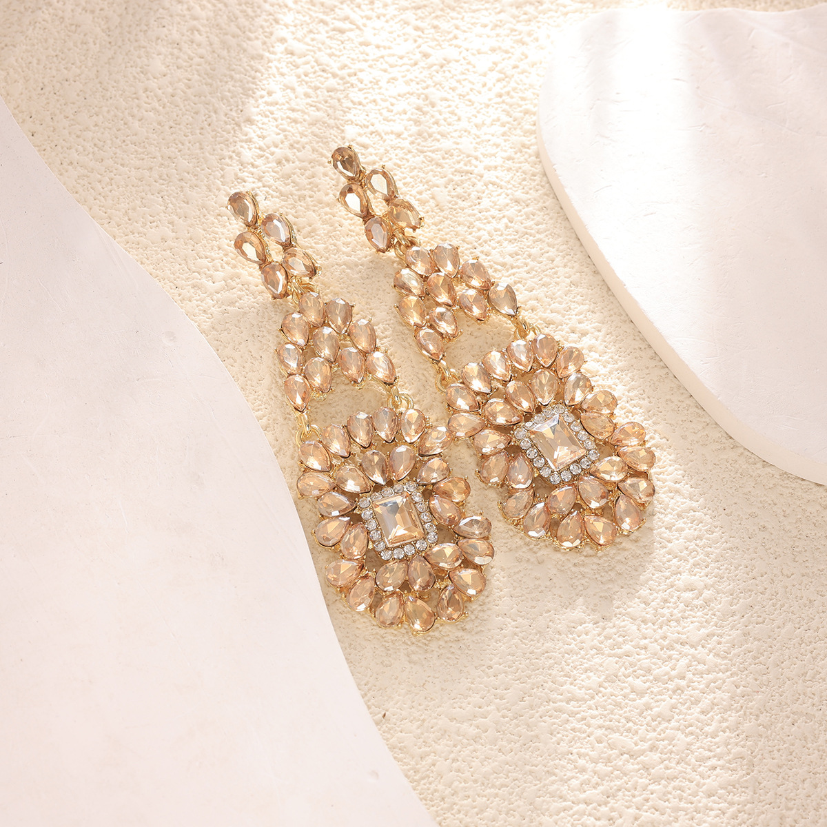26g Weight Alloy Ear Needle Material Zircon Inlay Material Drop Earrings Classification 1 Pair Quantity Holiday, Daily Occasion Alloy Material Water Droplets Pattern Spring&Summer Season Women's Gender Inlay Design Vacation, Classic Style Style 1 Pair Vacation Classic Style Water Droplets Inlay Alloy Zircon Drop Earrings 15